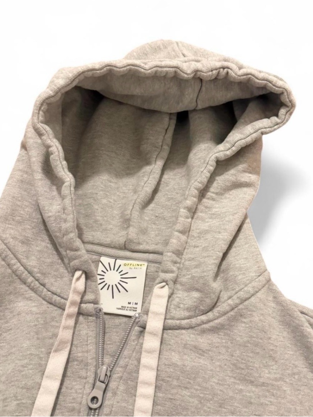 Aerie offline heather grey cropped full-zip hoodie - Picture 4 of 4